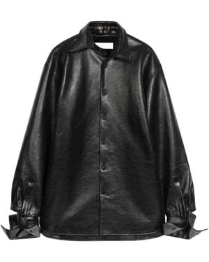 Dries Van Noten Chemise En Cuir - Noir