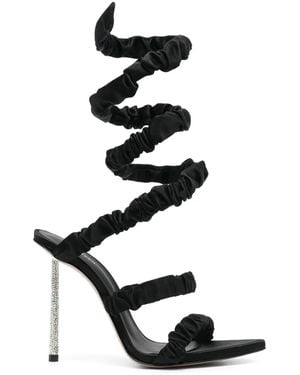 Le Silla Fedra 120mm サテンサンダル - ブラック