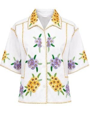 Paul & Joe Paradiso Floral-Embroidered Shirt - Metallic