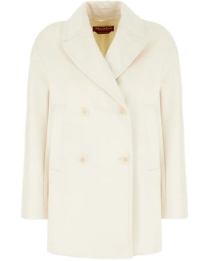 Max Mara Double-Breasted Coat - White