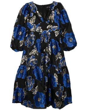 Sister Jane Blues Floral-Jacquard Woven Midi Dress