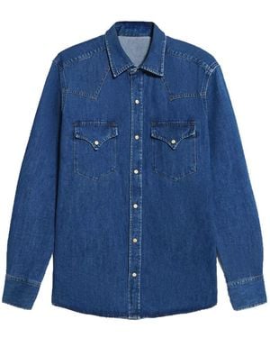 Fortela Ntex Texan Front Yoke Flapped Shirt - Blue