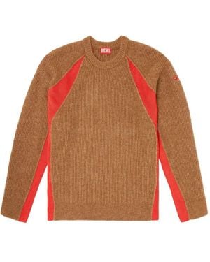 DIESEL K-Lollo Ribbed-Panel Jumper - Orange
