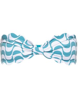 Marysia Swim Antibes Wave-Print Bikini Top - Blue