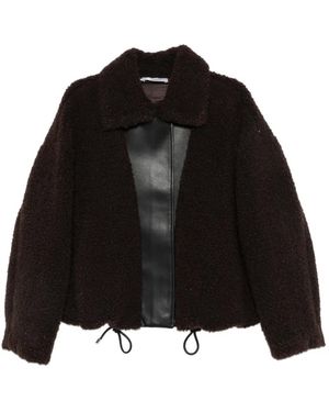 Sportmax Faux-Shearling Buckled-Collar Jacket - Black