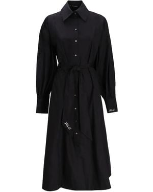KARL LAGERFELD Logo-Embellished Midi Dress - Black