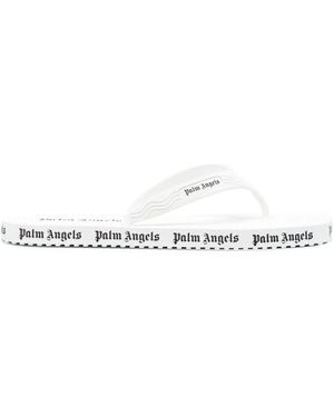 Palm Angels Chanclas Con Logo Estampado - Blanco