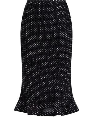 SIMONA CORSELLINI Pleated Polka-Dot Midi Skirt - Black