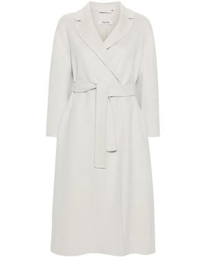 Max Mara Abrigo Esturia con cinturón - Blanco