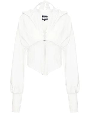 Hamza Karol Hooded Top - White