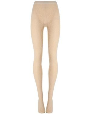 Wolford Floral Lace-Mesh Tights - White