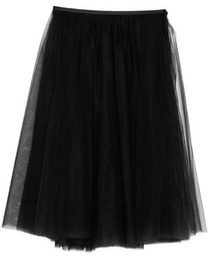 JNBY Layered Mesh Midi Skirt - Black