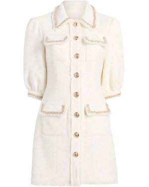 Cinq À Sept Encrusted Braid Button Dress - White