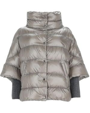 Herno Quilted High-Neck Jacket - Grey