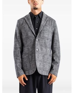Harris Wharf London Prince Of Wales Check Single-Breasted Blazer - Grey