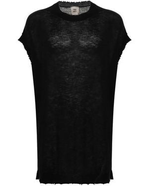 FREI-MUT Kyaring Distressed Cashmere T-Shirt - Black