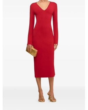 Cult Gaia Boa Bow Open Back Midi Dress - Red