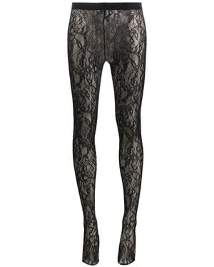 Wardrobe NYC Corded Lace Tights - Grey
