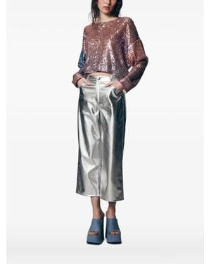 In the mood for love Coco Sunset Sequin-Embellished Top - Blue