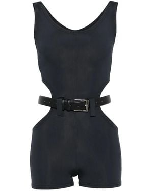 Vestiaire d'un Oiseau Libre Cut-Out Belted Playsuit - Black