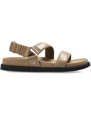 Max Mara Leather Slingback Sandals - White