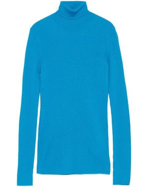 Maje Top A Collo Alto - Blu