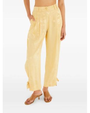 FARM Rio Tie-Leg Printed Trousers - Yellow