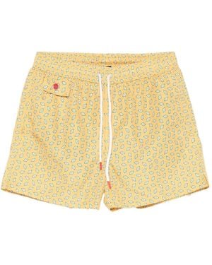 Kiton Patterned Swim Shorts - Natural