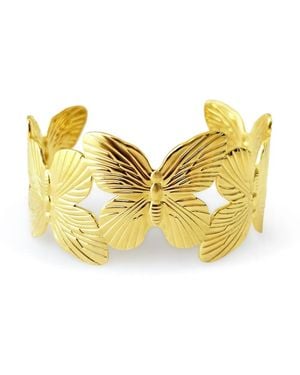 Hzmer Jewelry Brazalete con detalle de mariposa - Amarillo
