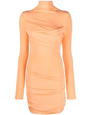 Off-White c/o Virgil Abloh High-Neck Ruched Minidress - Orange
