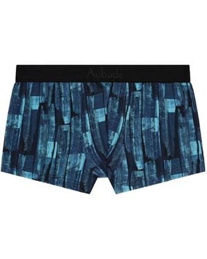 Aubade Abstract-Print Boxer Briefs - Blue