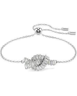 Swarovski Matrix Baguette-Crystal Knot Bracelet - White