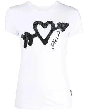Philipp Plein Crystal-Embellished Logo T-Shirt - White