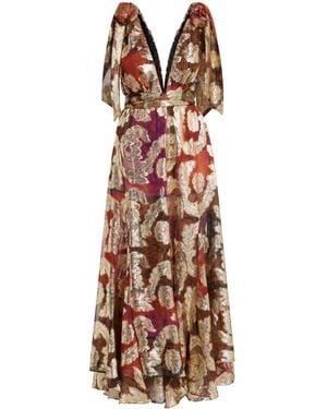 FARM Rio Abstract-Pattern Print Maxi Dress - Red