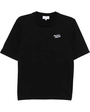 Maison Kitsuné Handwriting Embroidered T-Shirt - Black