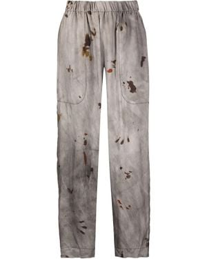 Uma Wang Graphic-Print Elasticated-Waist Pants - Gray