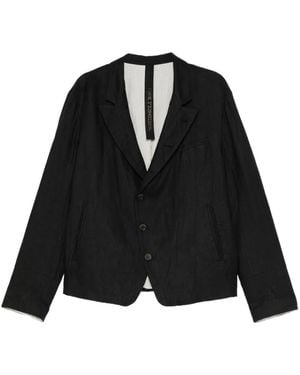 Forme D'expression Crinkled-Finish Single-Breasted Blazer - Black