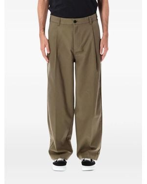 Obey Pantalon Ample Dean À Plis - Green
