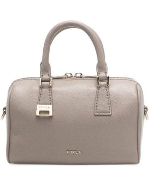 Furla Mini Olivia Boston Leather Tote Bag - Grey