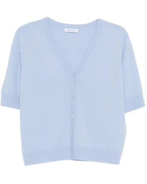 Philo-Sofie Cashmere V-Neck Button-Front Cardigan - Blue