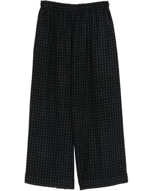 Daniela Gregis Gingham-Check Wool Trousers - Black