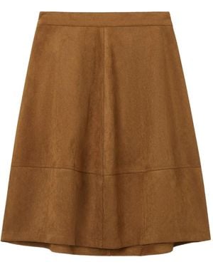 B+ AB Panelled Midi Skirt - Brown
