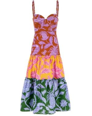 FARM Rio Tropical-Print Tiered Midi Dress