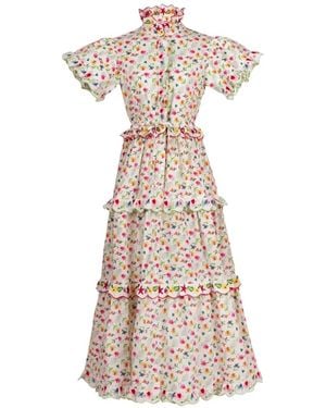 Celiab Nebula Floral-Print Maxi Dress - Natural