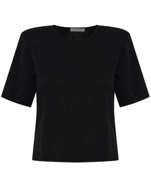 By Malene Birger Amber Padded-Shoulder Top - Black