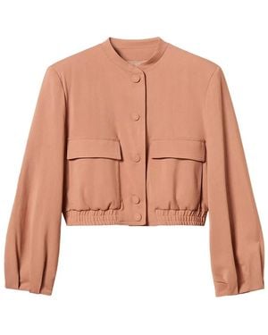 Twinset Twill Bomber Jacket With Pockets - Pink