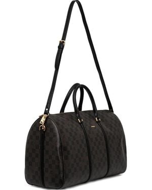 Joop! Aurora Checkerboard-Pattern Top-Handle Luggage - Black