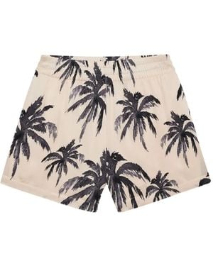 Anine Bing Kam Palm-print Shorts - White