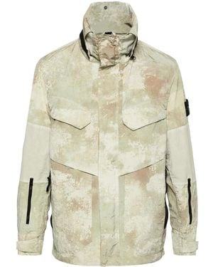 Stone Island Compass-Badge Hooded Jacket - Natural