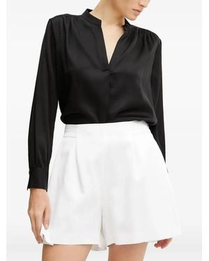 BOSS Pleated V-Neck Top - Black